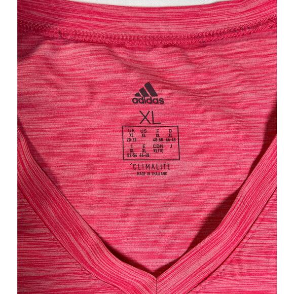 Adidas Women's V-neck Tee, Pink, Size XL, Fair Condition - Picture 6 of 7